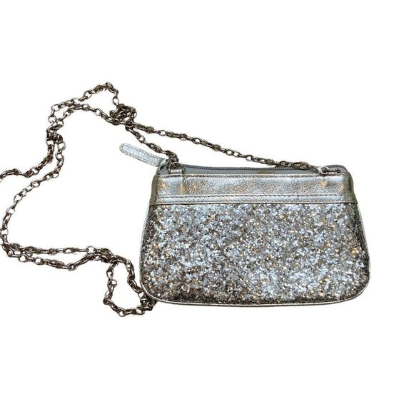 My Flat in London Silver Sparkly Small Bag with Detachable Silver Strap - Picture 14 of 14
